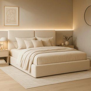 Ліжко MEBEL ELITE MARSYLIA Boucle 180x200 см Кремовий