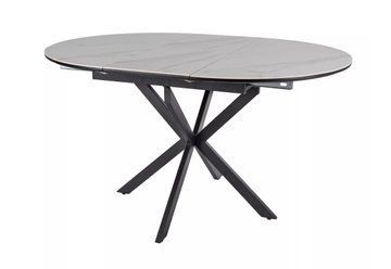 Стол раскладной Gaston Ceramic 100(135)x100 см Белый/Черный SIGNAL