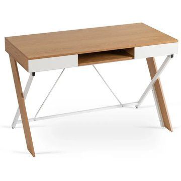 Письмовий стіл MEBEL ELITE REA 120 см Золотий дуб / Білий