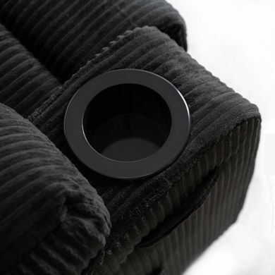 Крісло м'яке розкладне масажне з реклайнером MEBEL ELITE BOX велюр Чорний
