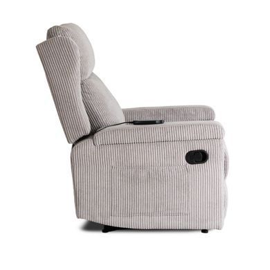 Кресло мягкое раскладное массажное с реклайнером MEBEL ELITE SEBASTIAN Velvet Серый