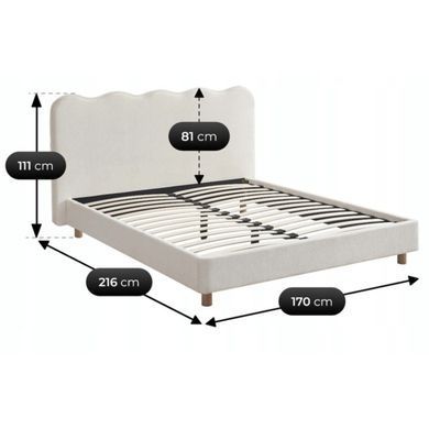 Ліжко MEBEL ELITE IZMIR 160x200 см Кремовий