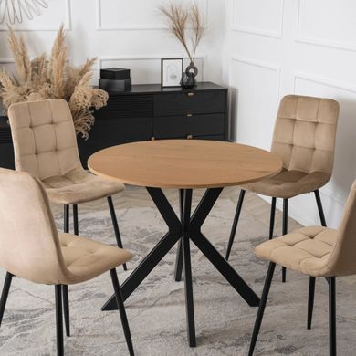 Обеденный стол MEBEL ELITE LAUREN 90 см Дуб золотой