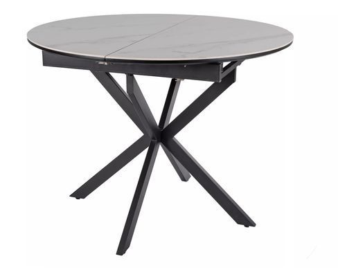 Стол раскладной Gaston Ceramic 100(135)x100 см Белый/Черный SIGNAL