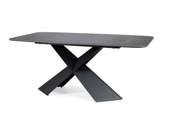 Стол обеденный Avangard Ceramic 180X95 см Черный Мрамор / Черный SIGNAL