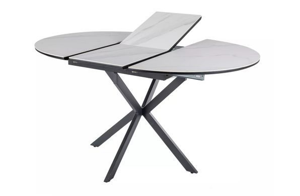 Стол раскладной Gaston Ceramic 100(135)x100 см Белый/Черный SIGNAL