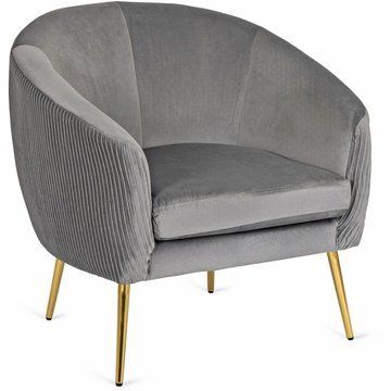 Кресло мягкое MEBEL ELITE STELLA Welur Серый