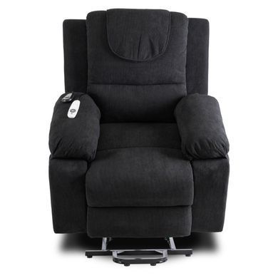 Кресло мягкое раскладное массажное с реклайнером MEBEL ELITE FENIX Velvet Черный
