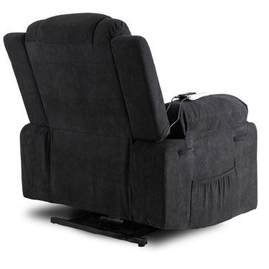Кресло мягкое раскладное массажное с реклайнером MEBEL ELITE FENIX Velvet Черный