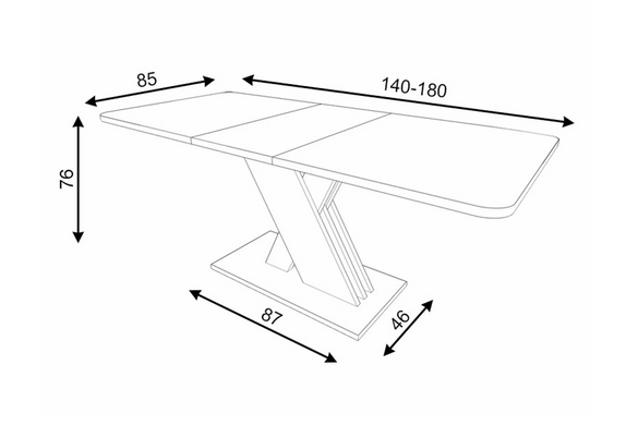 Стол Exel Темно Серый/ Старое Дерево 140(180)x85 см SIGNAL
