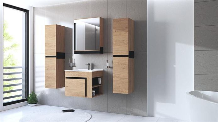 Шкаф настенный с зеркалом DUESA 60/1D Дуб золотой HALMAR