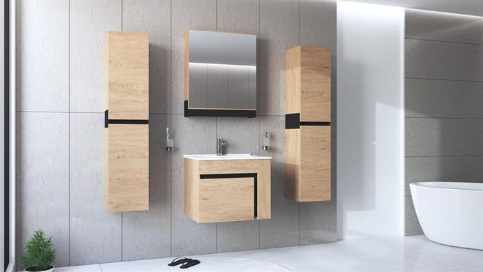 Шкаф настенный с зеркалом DUESA 60/1D Дуб золотой HALMAR