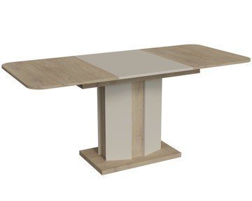 Стол INTARSIO CRYSTAL D/S 150(180)*80 см Дуб кремона котта/Стоун бейж