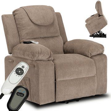 Кресло мягкое раскладное массажное с реклайнером MEBEL ELITE FENIX 2 Бежевый