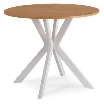 Обідній стіл MEBEL ELITE LAUREN 90 см Дуб/Білий