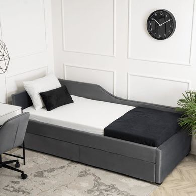 Кровать MEBEL ELITE JONAS Welur 90x200 см Серый