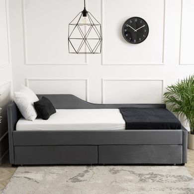 Кровать MEBEL ELITE JONAS Welur 90x200 см Серый