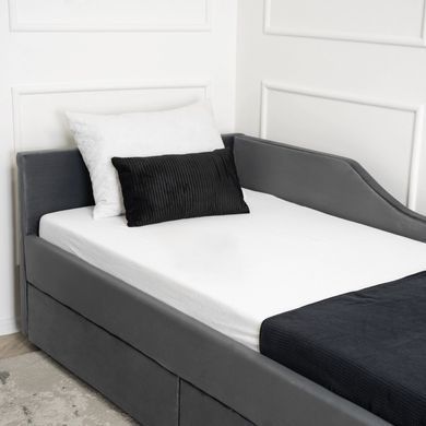 Кровать MEBEL ELITE JONAS Welur 90x200 см Серый