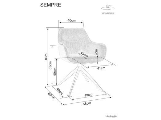 Кресло поворотное SEMPRE BREGO Оливка SIGNAL
