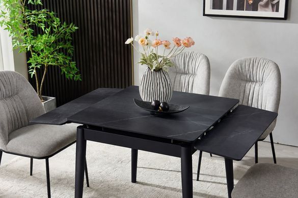 Стіл AVENTO CERAMIC 80(130)*80 чорний/чорний