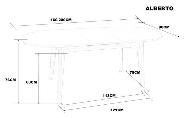 Стол ALBERTO CERAMIC 160(200)*90 см Бежевый мат/Дерево