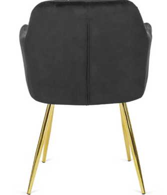 Стілець оксамитовий MEBEL ELITE RAYA Velvet чорний / золотий
