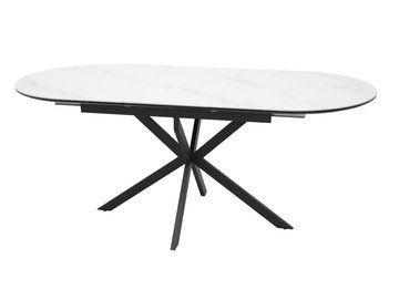 Стол раскладной Gaston Ceramic 140(180)x80 см Белый/Черный SIGNAL