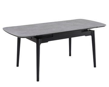 Стіл INTARSIO  DUBLIN CERAMIC 120(180)*80 світло-сірий/чорний каркас
