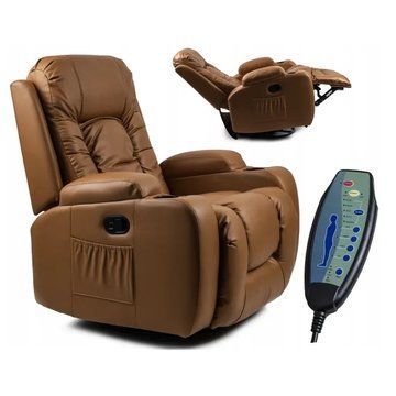 Массажное кресло MEBEL ELITE BOX экокожа: карамель