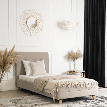 Кровать MEBEL ELITE MIKEL 90x200 см Бежевый