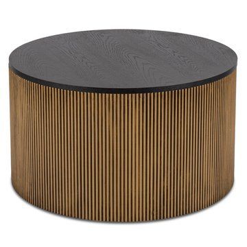 Журнальный стол MEBEL ELITE Miracle 60 см Черный / Золотой