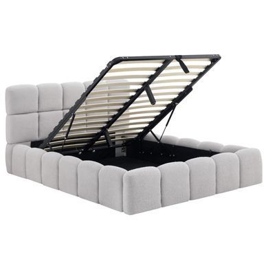 Кровать MEBEL ELITE MURACJA Boucle 140x200 см Серый