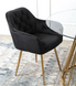 Стілець оксамитовий MEBEL ELITE RAYA Velvet чорний / золотий