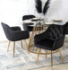 Стілець оксамитовий MEBEL ELITE RAYA Velvet чорний / золотий