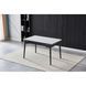 Стол INTARSIO BONN CERAMIC 130(180)*80 белый глянец/черный каркас