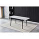 Стол INTARSIO BONN CERAMIC 130(180)*80 белый глянец/черный каркас