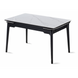Стол INTARSIO BONN CERAMIC 130(180)*80 белый глянец/черный каркас