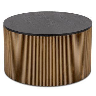 Журнальний стіл MEBEL ELITE Miracle Max 80 см Чорний / Золотий