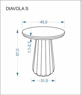 Журнальний столик HALMAR DIAVOLA-S травертин/горіх 45см