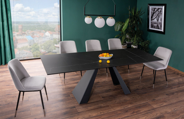 Стол Salvadore Ceramic SAHARA NOIR 160(240)х90 см Черный/Черный Мат SIGNAL
