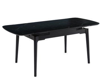 Стіл INTARSIO DUBLIN CERAMIC 120(180)*80 чорний мат/чорний каркас