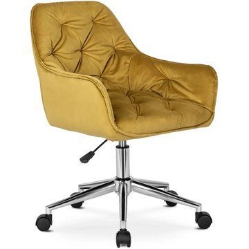 Кресло офисное поворотное бархатный MEBEL ELITE MONA Velvet Горчица