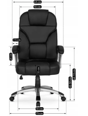 Кресло офисное поворотное MEBEL ELITE BARNI экокожа: черный