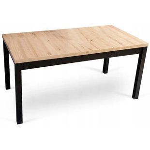 Стіл розкладний MEBEL ELITE HUGO 160-230х80 см Дуб артизан / Чорний