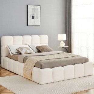 Ліжко MEBEL ELITE MURACJA Welur 160x200 см Кремовий