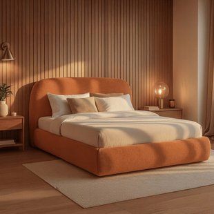 Ліжко MEBEL ELITE ROSSO Boucle 160x200 см Рудий