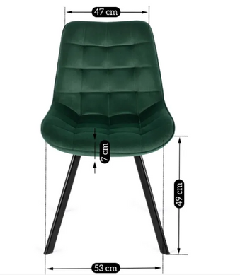 Стілець оксамитовий MEBEL ELITE RICK велюр Зелений