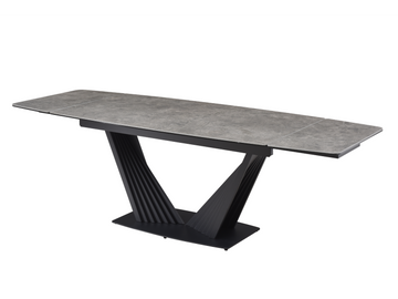 Керамический стол VETRO Феличе TML-1000 160(240)*90 Грей шторм/Черный