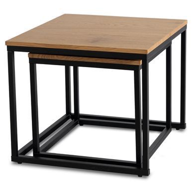 Комплект журнальних столів MEBEL ELITE CARMI 50*50 см Дуб золотий