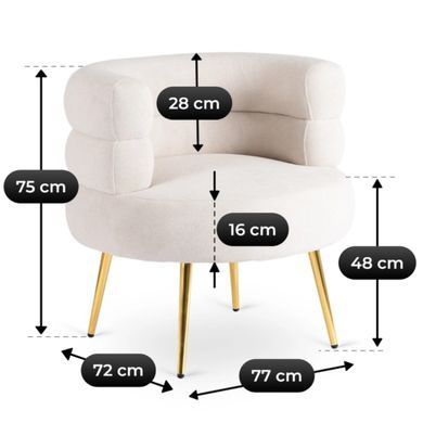 Кресло мягкое MEBEL ELITE PRESTON Кремовый